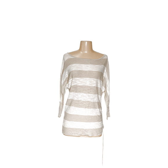 Express White Striped Cotton Blouse - Picture 1 of 4